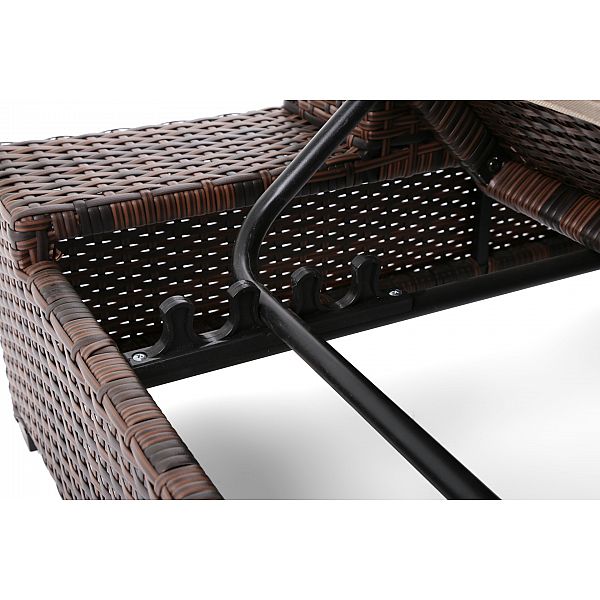 Диван Milano 2 в 1 техноротанг Коричневий / Темно-сірий