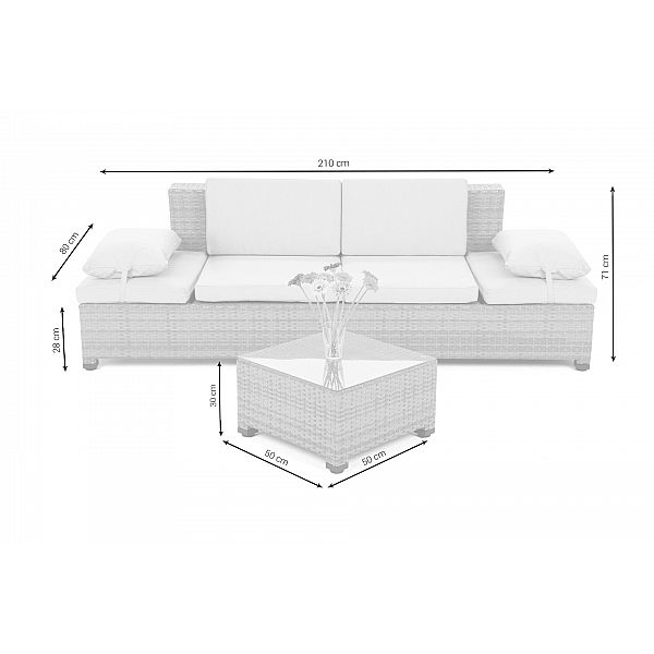 Диван Milano 2 в 1 техноротанг Коричневий / Темно-сірий