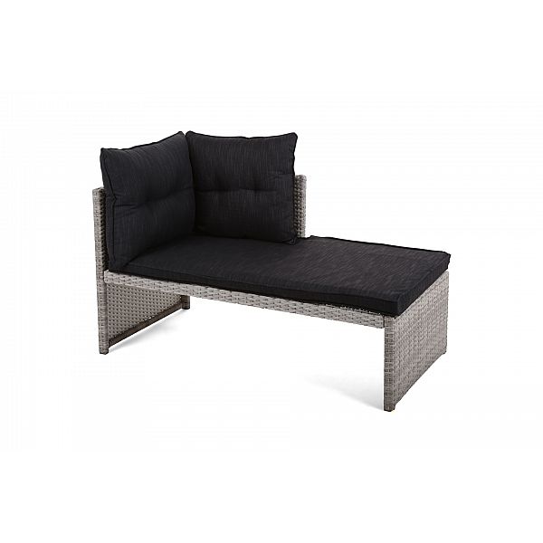 Садовий кутовий диван Corte Light Grey / Grey з техноратангу