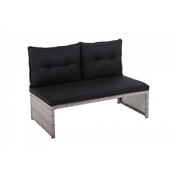 Садовий кутовий диван Corte Light Grey / Grey з техноратангу