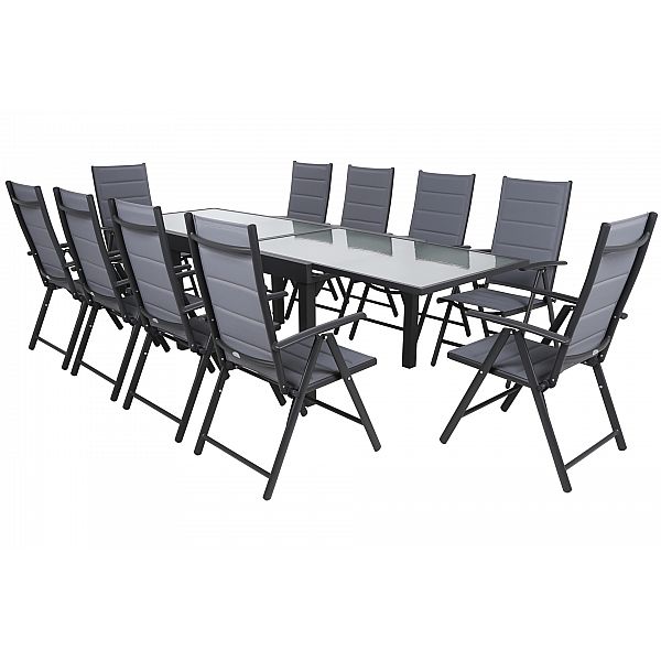 Алюминиевая садовая мебель Orlando Grey Ibiza Grey/Window Grey 10+1