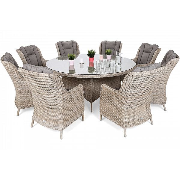 Садові меблі з техноротангу Bristol Round 180 см Beige / Beige Melange 8+1
