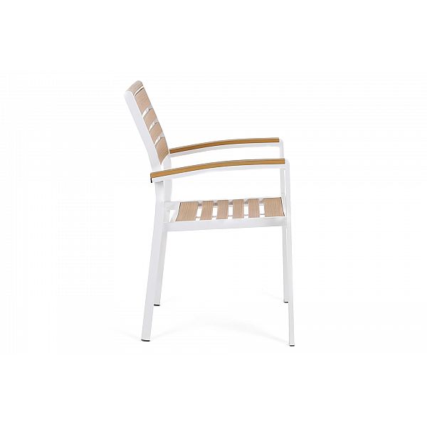 Алюмінієві садові меблі Lorenzo White / Teak 6+1