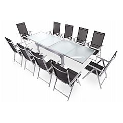 Алюмінієві садові меблі Orlando Basic Silver / Black 10+1