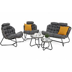 Садові меблі з техноратангу Palermo Round Grey / Grey