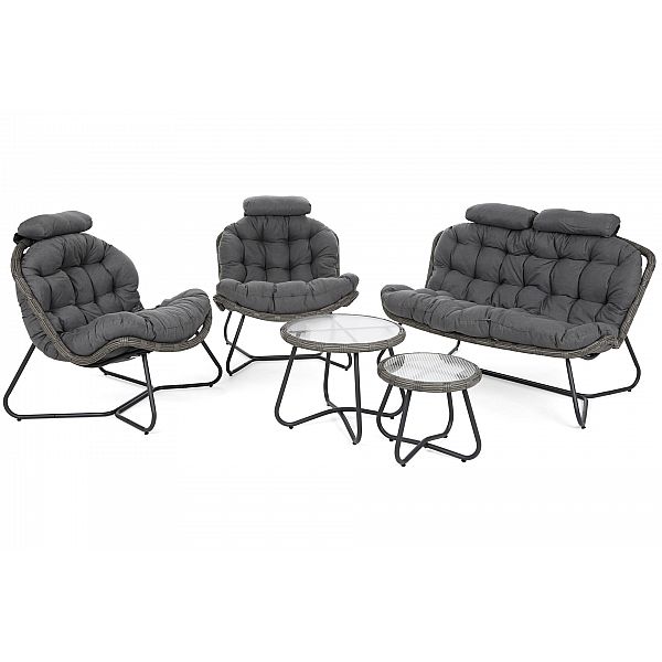 Садові меблі з техноратангу Palermo Round Grey / Grey