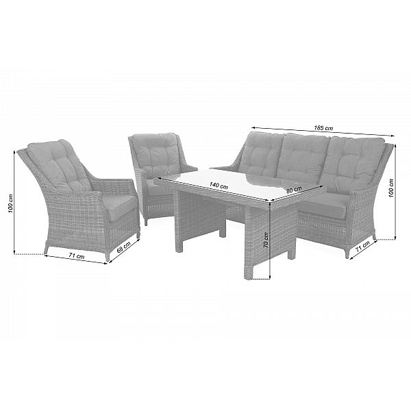 Садовая мебель из техноротанга Аликанте Джинджер/Коричневый Меланж