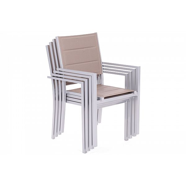 Алюмінієві садові меблі Orlando Silver / Taupe 10+1