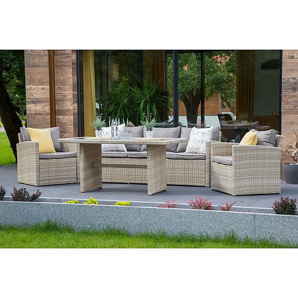 Садові меблі з техноратангу Santiago Beige / Beige Melange