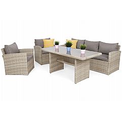 Садові меблі з техноратангу Santiago Beige / Beige Melange
