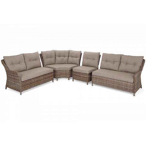 Кутові садові меблі з техноротангу Windsor Ginger / Brown Melange