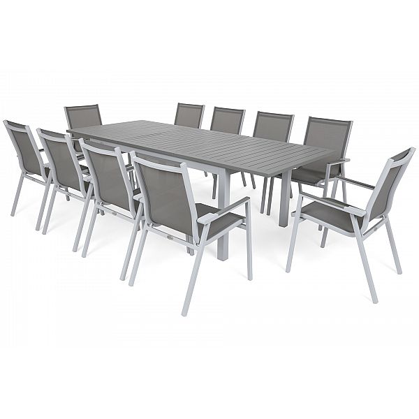 Venosa Atella Light Grey / Medium Grey 10+1 алюминиевая садовая мебель