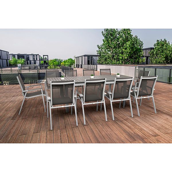 Venosa Atella Light Grey / Medium Grey 10+1 алюминиевая садовая мебель
