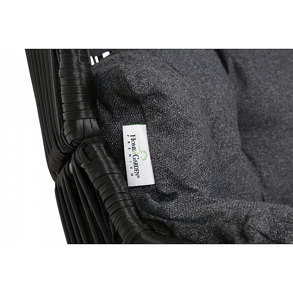 Крісло-кокон з техноратангу Kongo Black / Grey