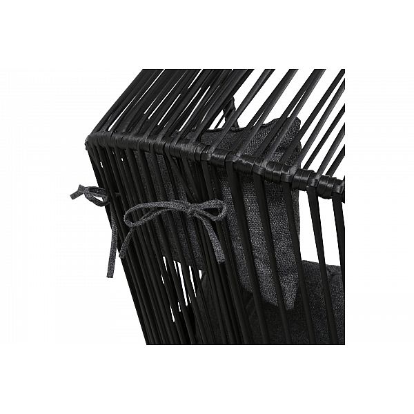 Крісло-кокон з техноратангу Kongo Black / Grey