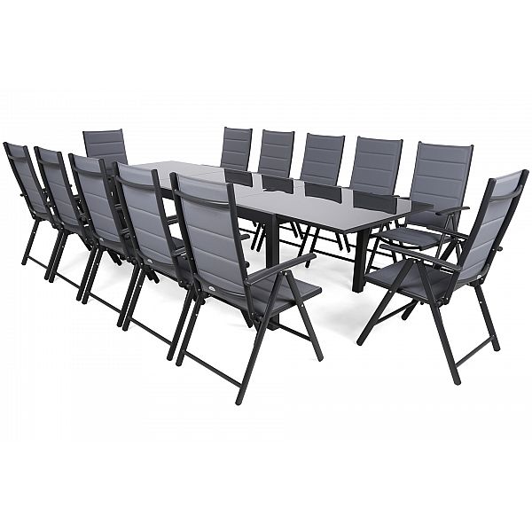 Алюминиевая садовая мебель Ontario 200+100 см Grey / Light Grey Ibiza Grey / Window Grey 12+1