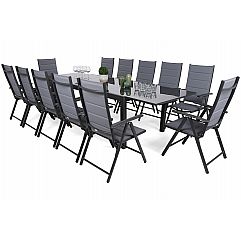 Алюминиевая садовая мебель Ontario 200+100 см Grey / Light Grey Ibiza Grey / Win..