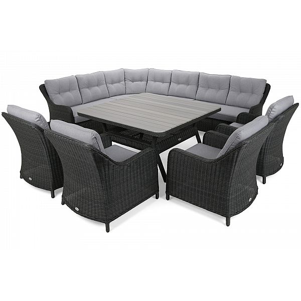 Кутові садові меблі з техноротангу Windsor Grey / Light Grey