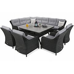 Кутові садові меблі з техноротангу Windsor Grey / Light Grey