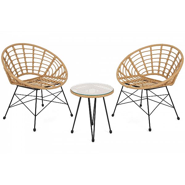 Садові меблі з техноротангу Loreto Beige / Grey