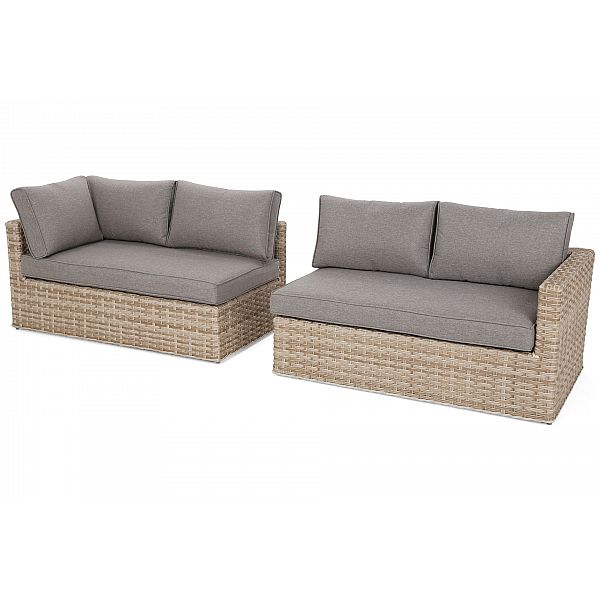 Садовый угловой диван из техноротанга Santorini Beige/Beige Melange
