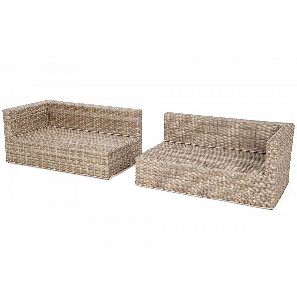 Садовый угловой диван из техноротанга Santorini Beige/Beige Melange