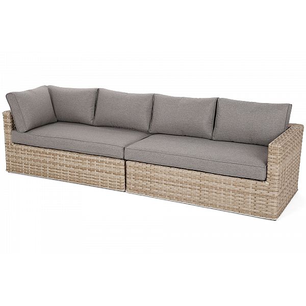 Садовый угловой диван из техноротанга Santorini Beige/Beige Melange