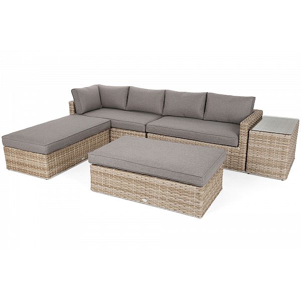 Садовый угловой диван из техноротанга Santorini Beige/Beige Melange