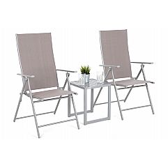 Набір садових стільців Casablanca Silver / Taupe зі столом Cuba Silver