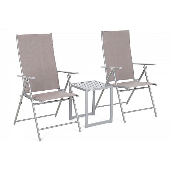 Набір садових стільців Casablanca Silver / Taupe зі столом Cuba Silver