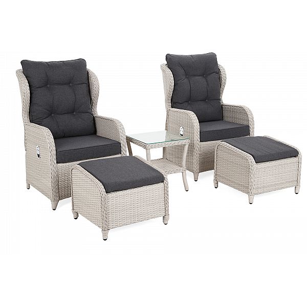 Садові меблі з техноратангу Sofia Signal White / Grey