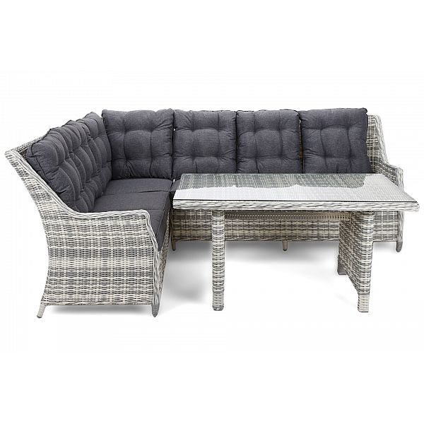 Лівий кутовий диван з техноротангу Alicante Light Grey / Grey Melange