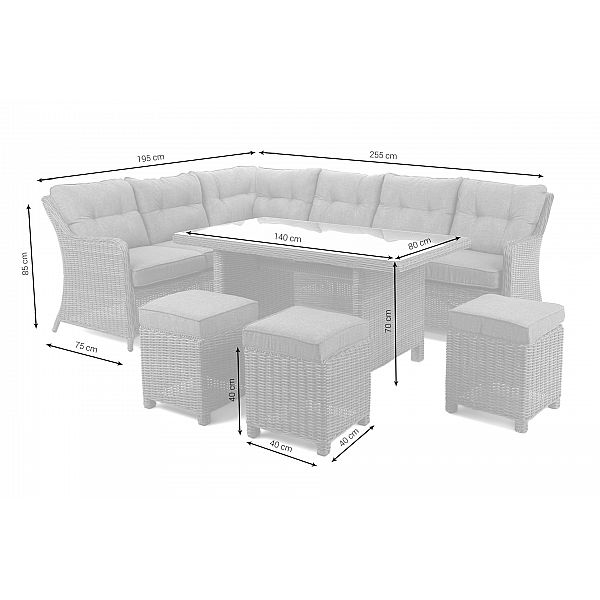 Садовий диван з техноратангу California Grey / сірий