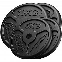 Набір олімпійських чавунних дисків Marbo Sport 2 x 10кг + 2 x 5кг