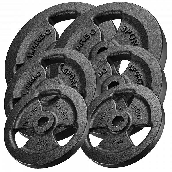 Набір чавунних дисків Marbo Sport 60 кг / 2 x 15кг + 2 x 10кг + 2 x 5кг