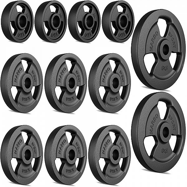 Набір чавунних дисків Marbo Sport 29 кг / 2 x 5кг + 6 x 2.5кг + 4 x 1кг