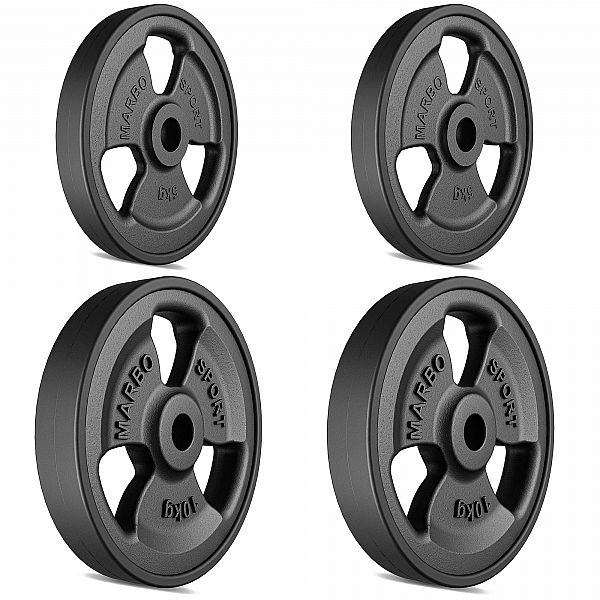 Набір дисків прогумованих Marbo Sport 30 кг / 2 x 10кг + 2 x 5кг