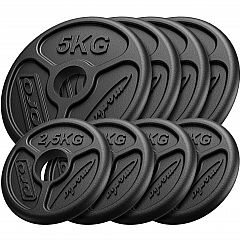 Набір олімпійських чавунних дисків Marbo Sport 30 кг / 4 x 5кг + 4 x 2.5кг