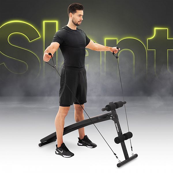 Скамья для пресса наклонная Zipro Slant с эспандерами