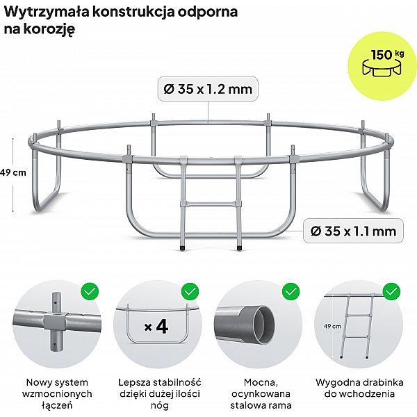 Батут Zipro Jump Pro Premium с внутренней сеткой 8FT 252 см