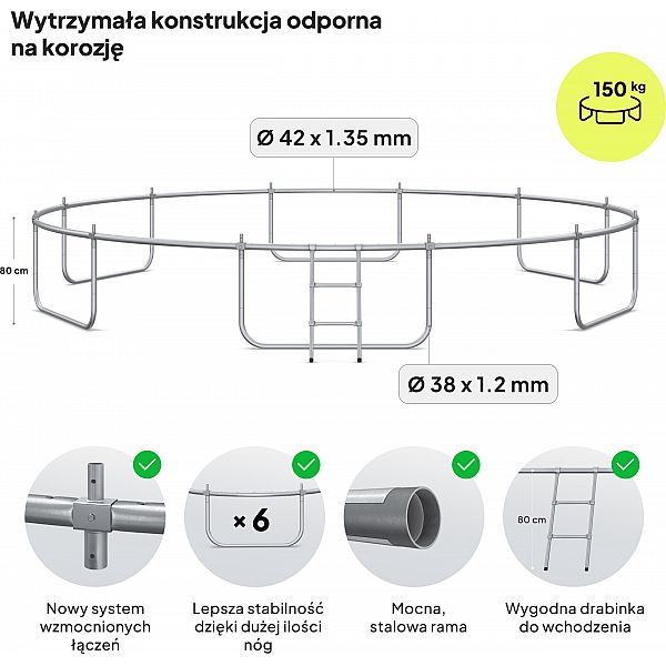 Батут Zipro Jump Pro Premium с внутренней сеткой 16FT 496 см
