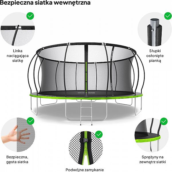 Батут Zipro Jump Pro Premium с внутренней сеткой 16FT 496 см