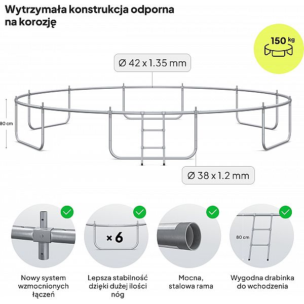 Батут Zipro Jump Pro с внешней сеткой 16FT 496 см