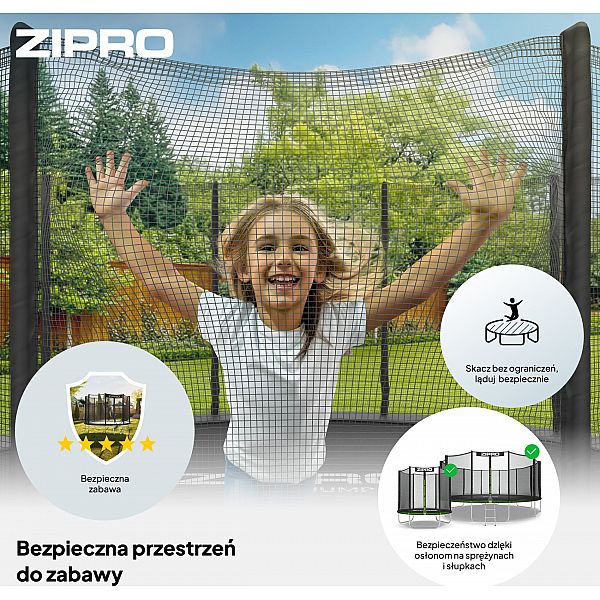Батут Zipro Jump Pro с внешней сеткой 16FT 496 см