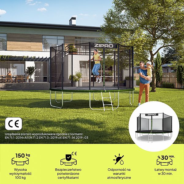 Батут Zipro Jump Pro із зовнішньою сіткою 14FT 435 см