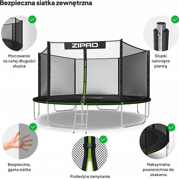 Батут Zipro Jump Pro із зовнішньою сіткою 14FT 435 см