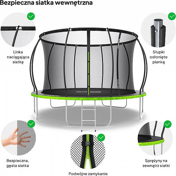 Батут Zipro Jump Pro Premium с внутренней сеткой 12FT 374 см