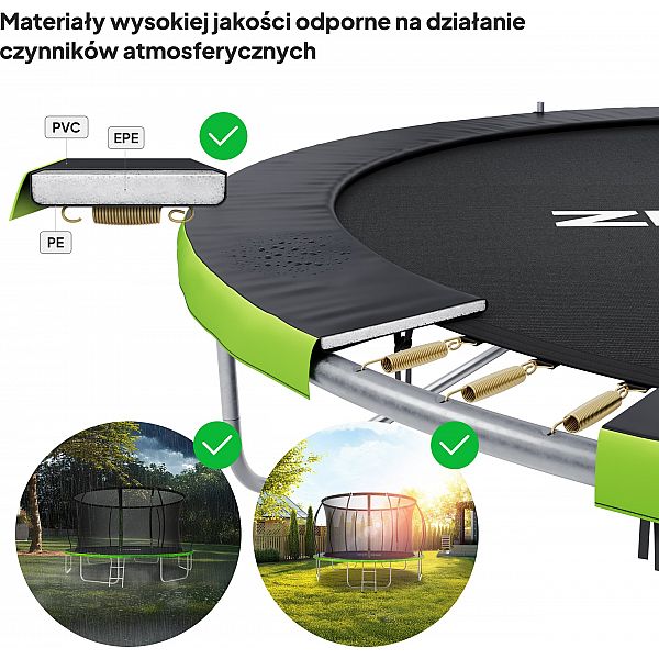 Батут Zipro Jump Pro Premium с внутренней сеткой 12FT 374 см