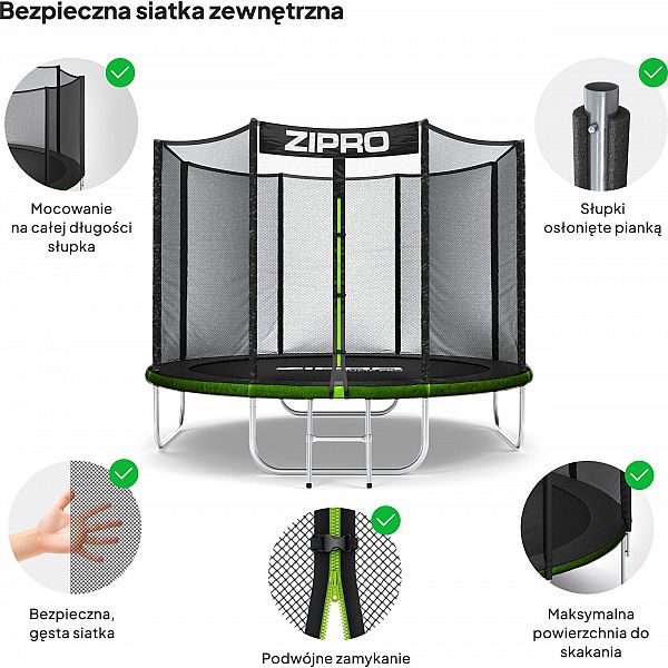Батут Zipro Jump Pro с внешней сеткой 8FT 252 см