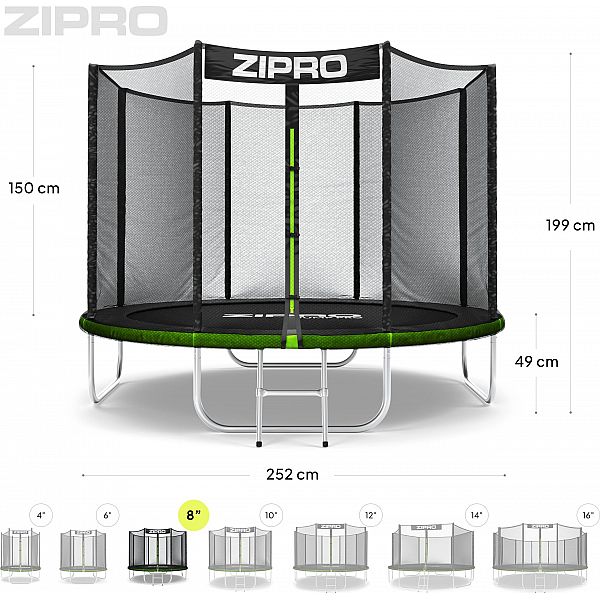 Батут Zipro Jump Pro с внешней сеткой 8FT 252 см